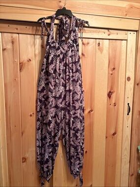 Floral Halter Jumpsuit in Purple